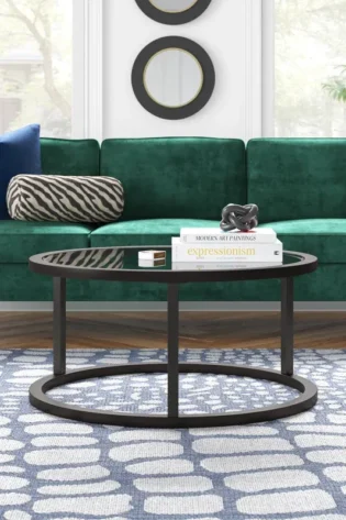 Glass And Steel Round Coffee Table