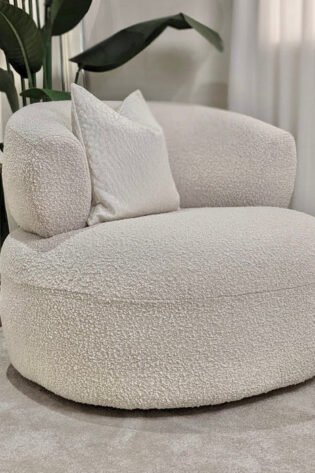 Nyra Ivory Boucle Accent Chair