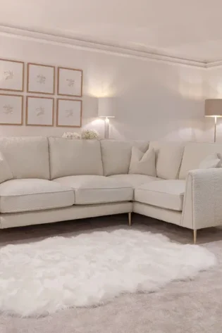 Alaina Soft White Bouclé Sofa