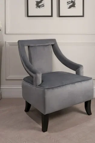 Bliss Grey Velvet Chair