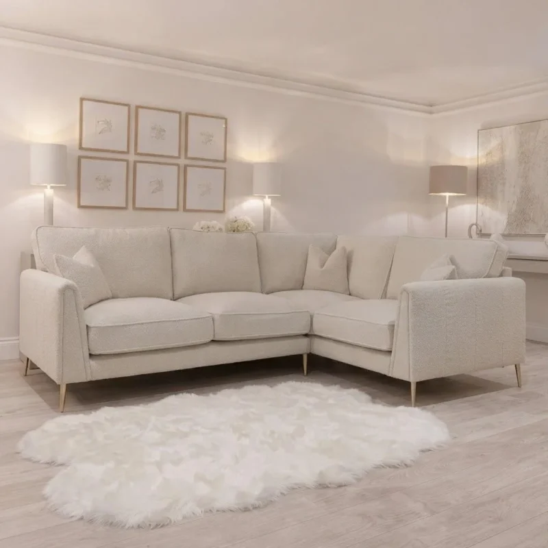 Alaina Soft White Bouclé Sofa