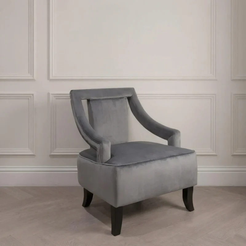 Bliss Grey Velvet Chair