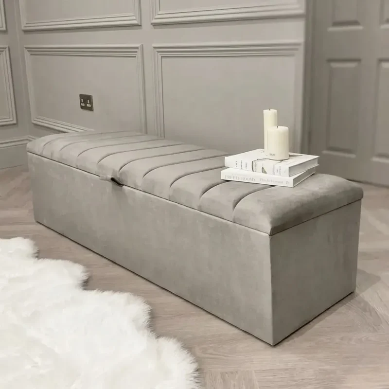 Zana Grey Ottoman Bench