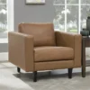 Esin Top PVC Leather Upholstered Armchair