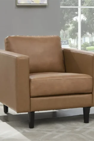 Esin Top PVC Leather Upholstered Armchair