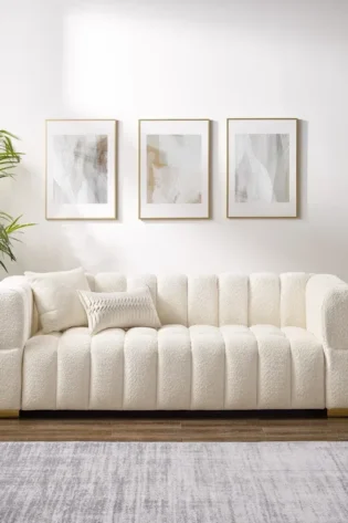 Marceil Boucle Fabric Two Seater Sofa