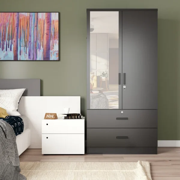 Dragone Mirrored 2 Door Wardrobe