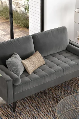 Brumback Velvet Fabric Sofa