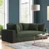 Alcantara Square Arm Sofa With Cushions