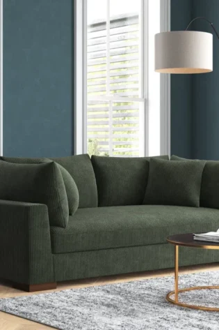 Alcantara Square Arm Sofa With Cushions