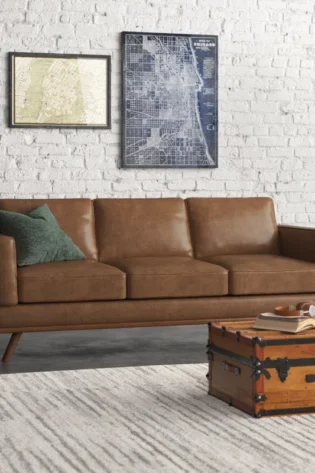 Barberena Faux Leather Sofa 3 Seater