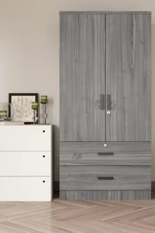 Scottie 2-Door Wardrobe with Drawers