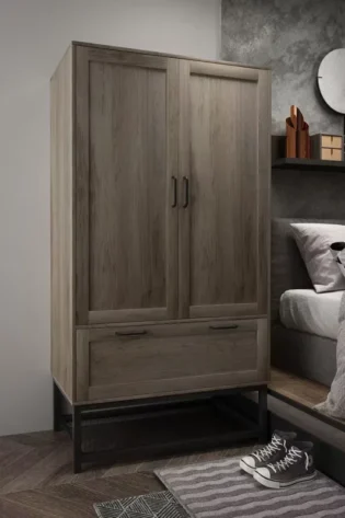 bedroom wardrobe with steel frame