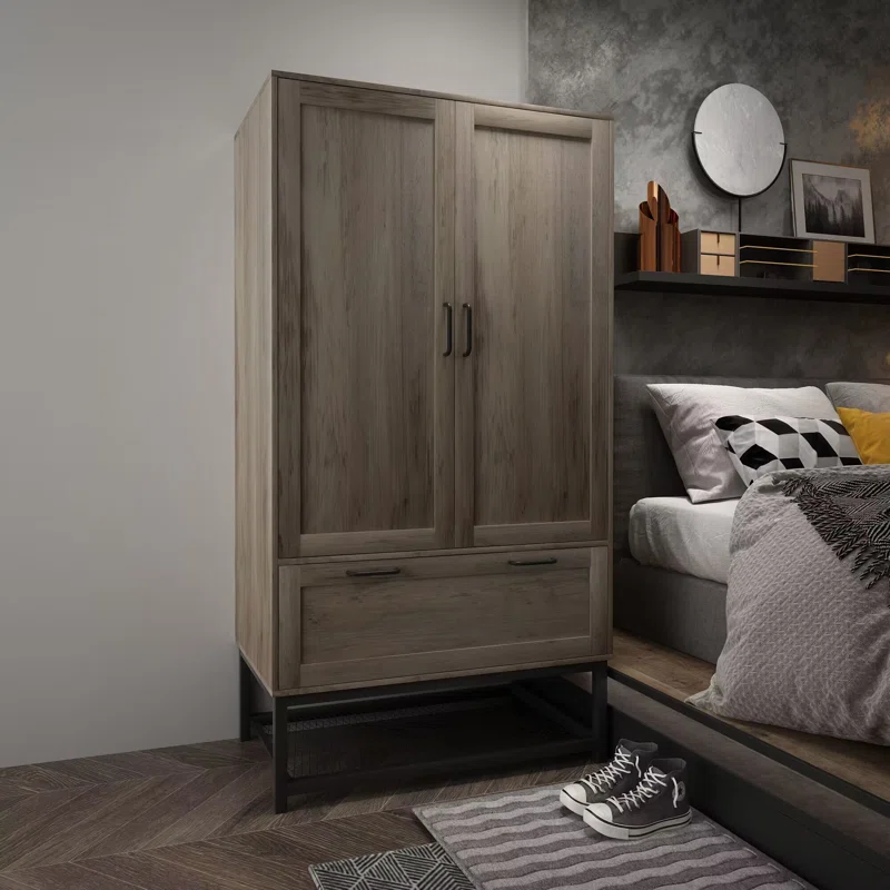 bedroom wardrobe with steel frame