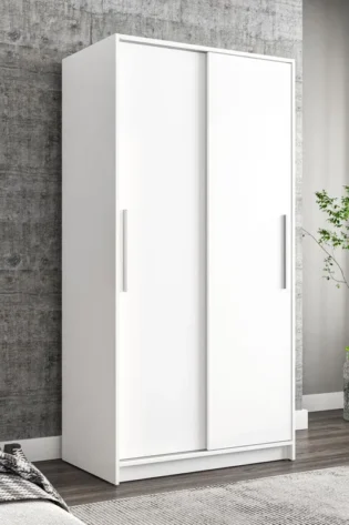 Sliding Door Wardrobe Glossy White
