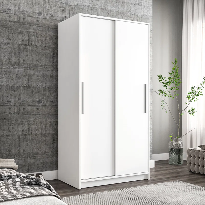 Sliding Door Wardrobe Glossy White