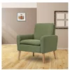 Wide Linen Arm Accent Chair