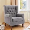 Button-Tufted Wingback Accent Chair