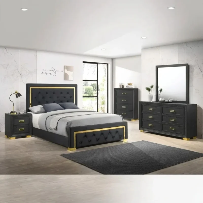 Giovanna Upholstered Tufted Panel Bed Set