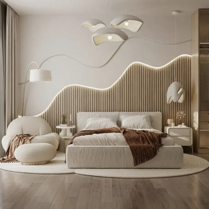 LED Wall Panel & Full Luxury Bedroom Set