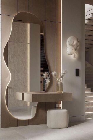 Dressing Table with Asymmetric Mirror