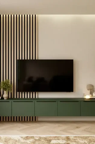 Hugo Wall-Mounted Green TV Unit