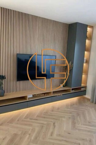 Modern Wall Panel TV Unit with Storage