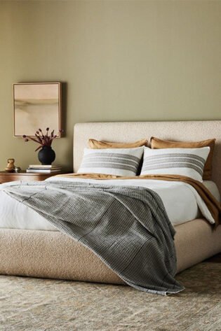 Trio Upholstered Boucle Bed Frame