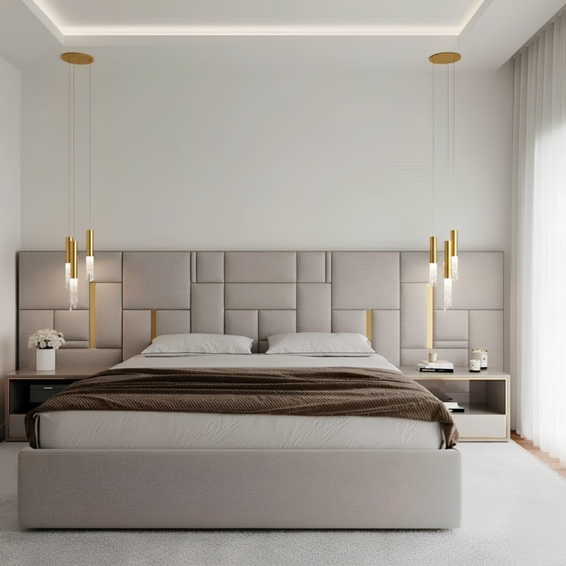 OpulenGrid Luxury Wall Panel Bed
