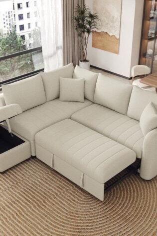 Ivoria Luxe L-Shape Sofa Bed with Storage