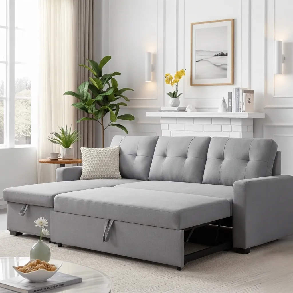 Classy Comfort L-Shape Sofa Bed with Storage