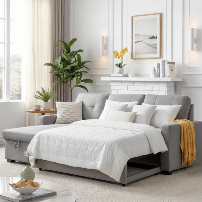 Classy Comfort L-Shape Sofa Bed with Storage