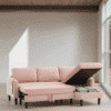 BlushAura L-Shape Sofa Bed with Storage