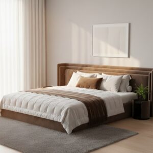 Crown Panel High Headboard Bed