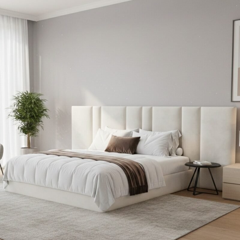 Lavish Serene Crest High-Headboard Upholstered Bed