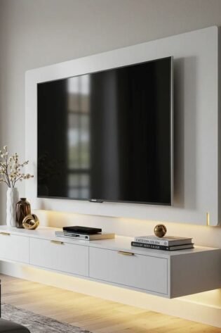 Alsio Soft Glow Back Panel Floating TV Console