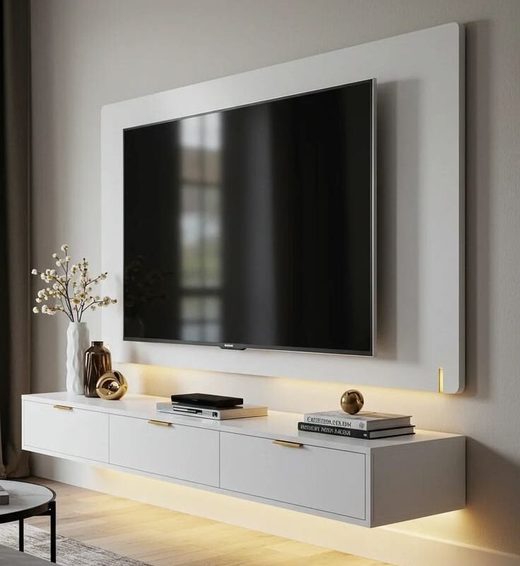 Alsio Soft Glow Back Panel Floating TV Console