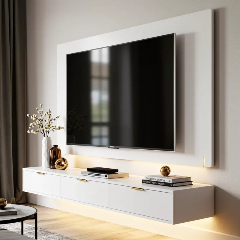 Alsio Soft Glow Back Panel Floating TV Console