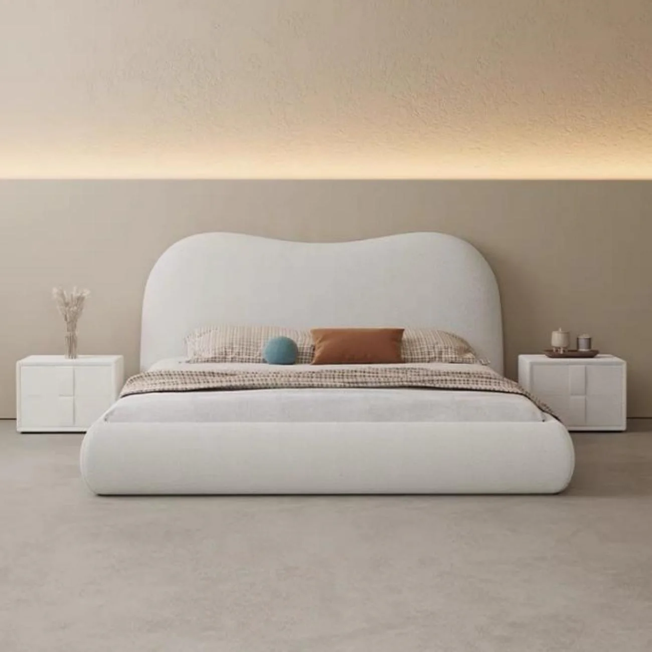 Bed with Cushioned Headboard - Image 2