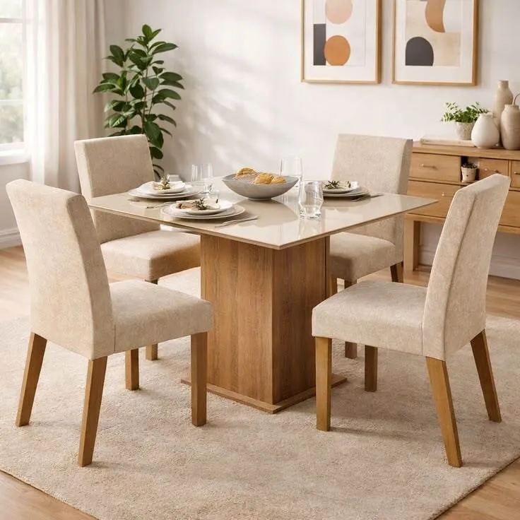 4 Seater Space Saving Dining Table Set