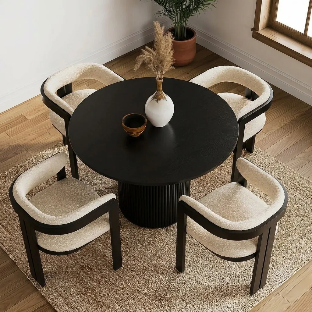 Aarvix Modern Dining Table with 4 chairs