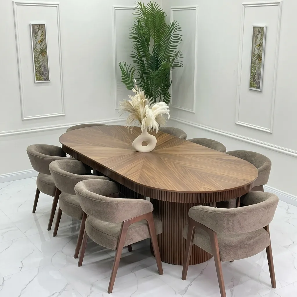 Aastona Dining Table with Plush Chairs