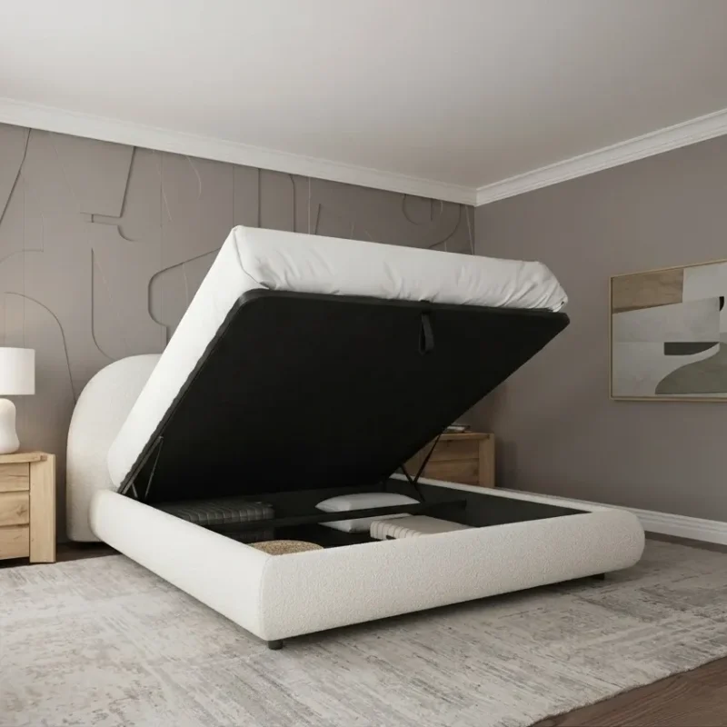 Alvina Bouclé Hydraulic Storage Bed