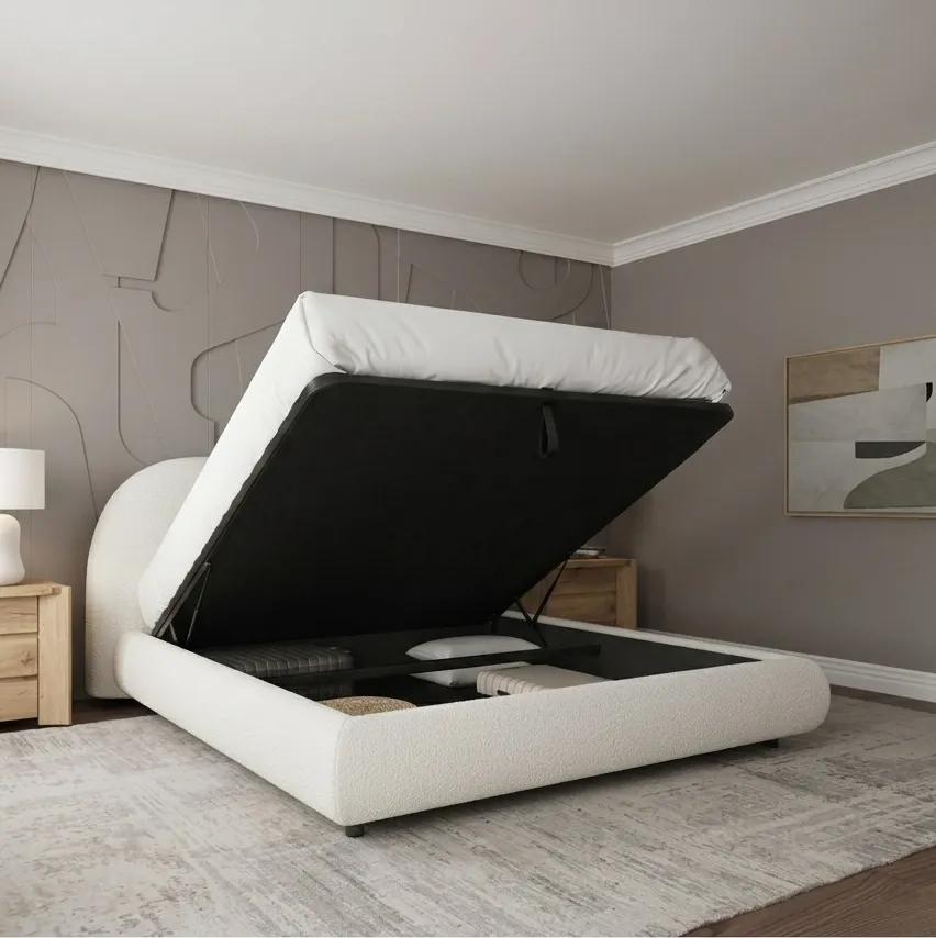 Alvina Bouclé Hydraulic Storage Bed