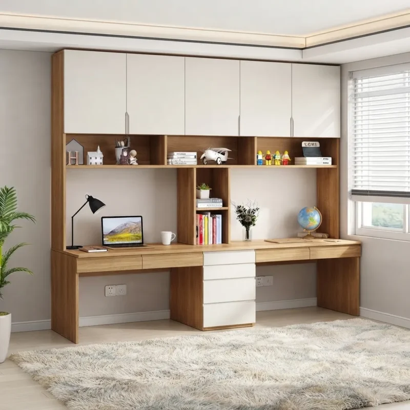 dual study desk with storage