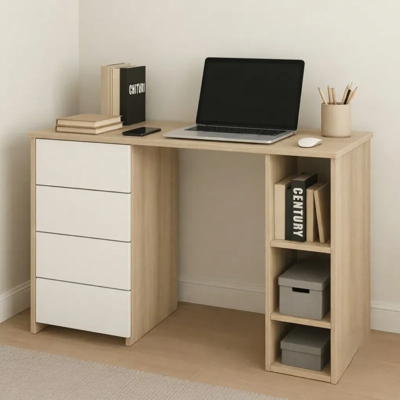 Elite Study Desk with Drawers & Shelves