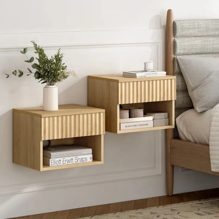 Fluted Floating Bedside Table