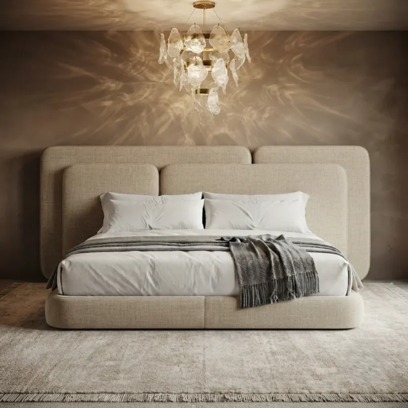 Alsa Layered Panel Upholstered Bed