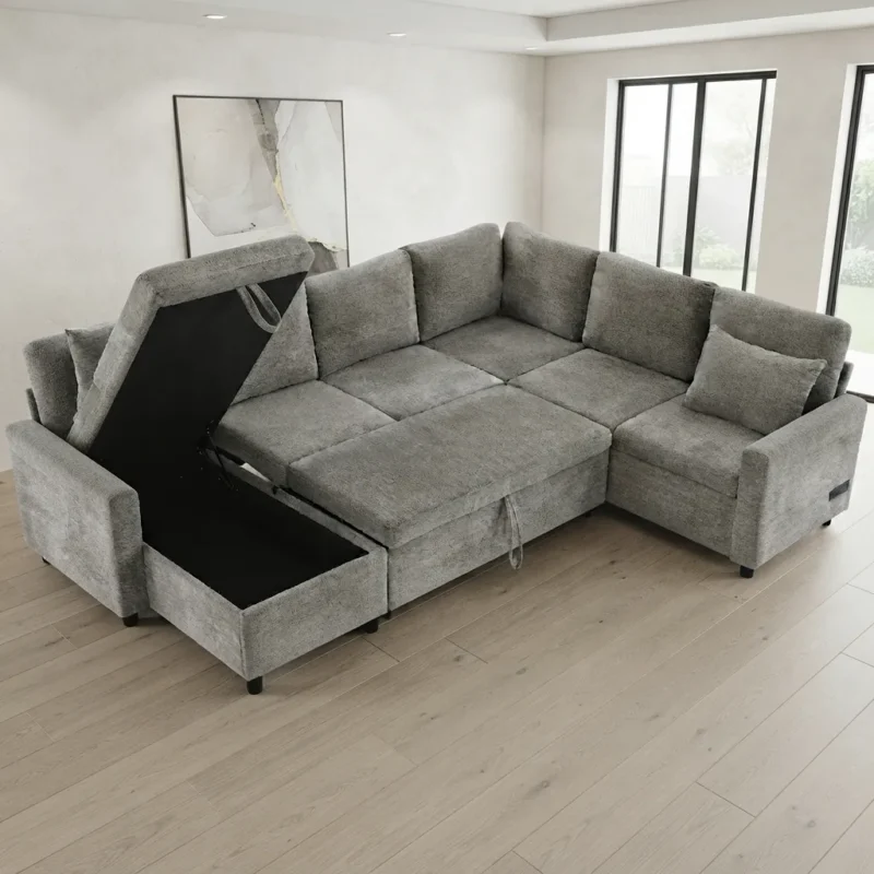 Aabrix Lift-up storage Sectional Sofa Bed