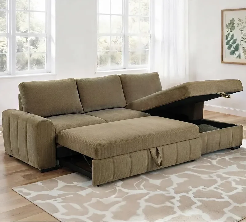 Aabino Hidden-Storage Sectional Sofa Bed